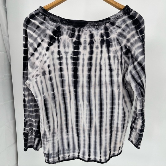 Standard James Perse Tie Dye Sweatshirt Size XL Crew 3/4 Sleeves Rolled Hem - Picture 6 of 8